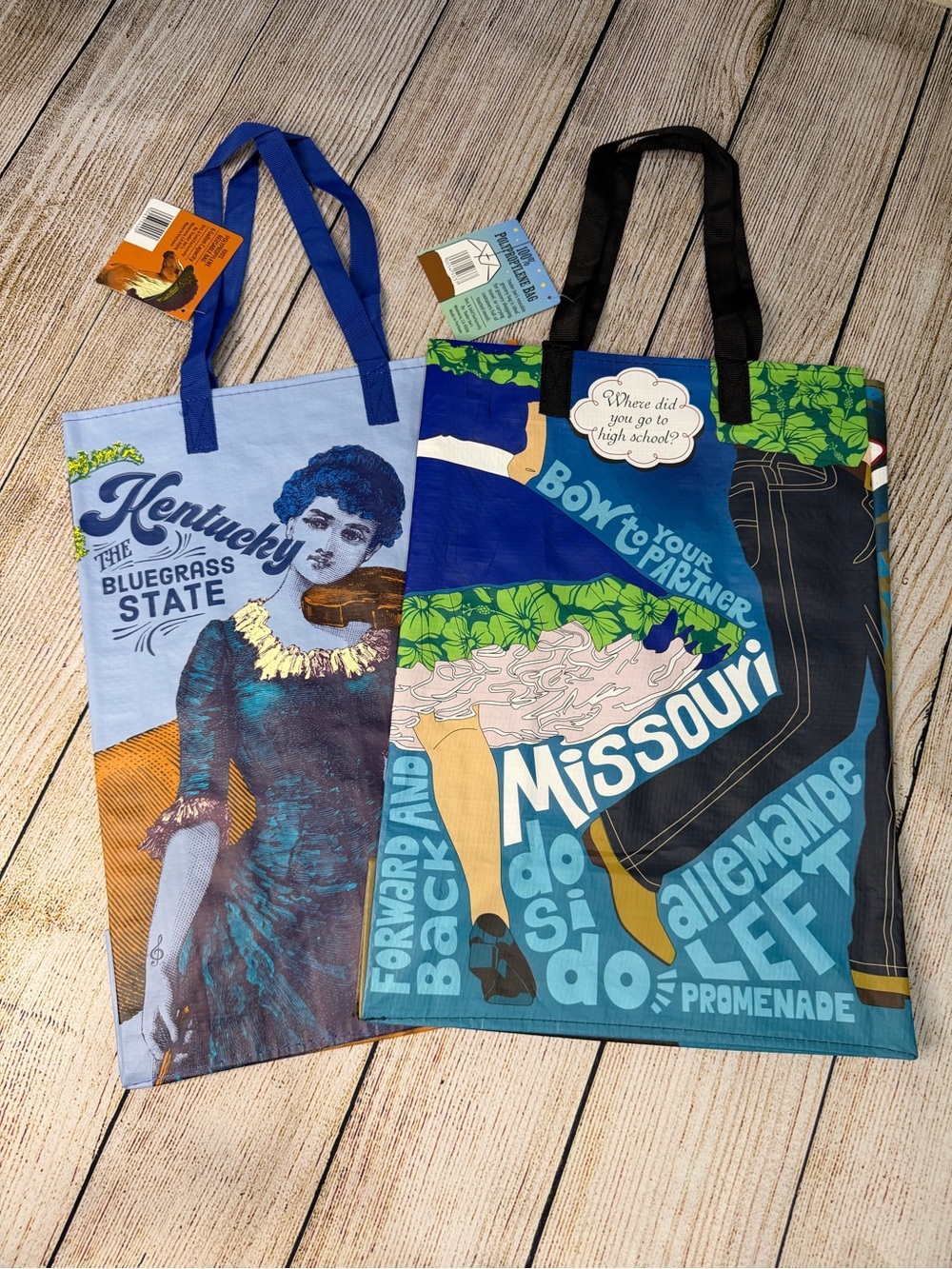 Set of 2 Trader Joe's Reusable Tote Bag Kentucky & Missouri